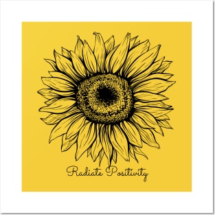 Radiate Positivity Sunflower Posters and Art